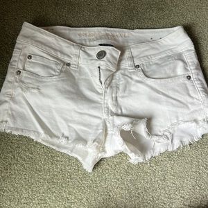 American Eagle White Jean Shorts